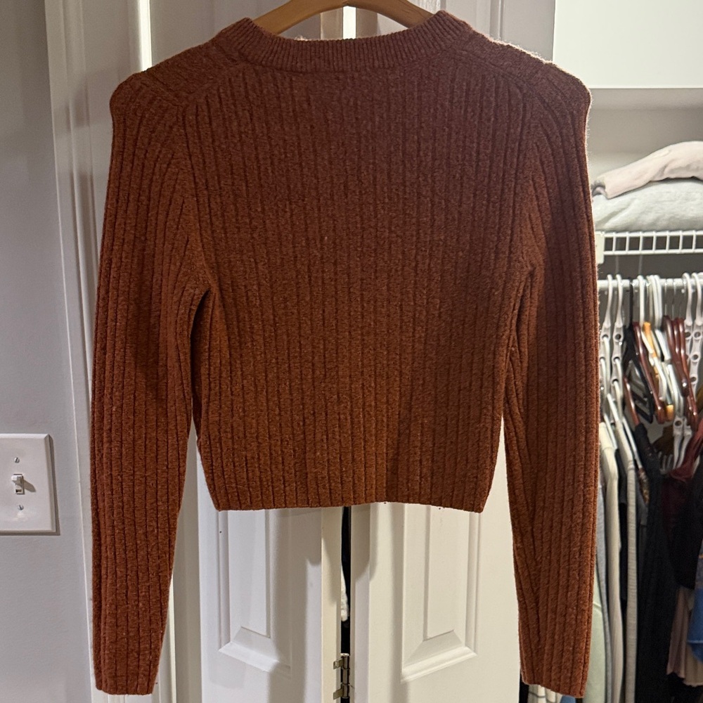Madewell Rust Ribbed Sweater - Picture 3 of 3